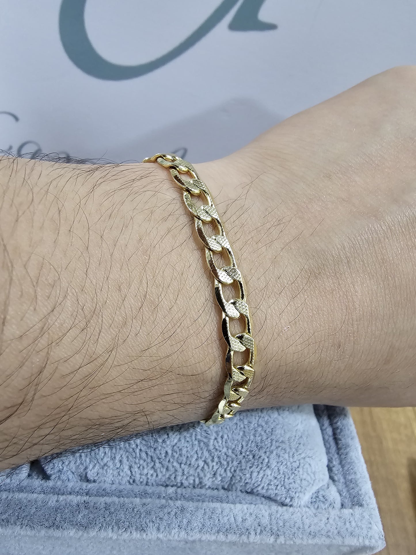 Pulsera Cubana Adiamantada Oro Laminado