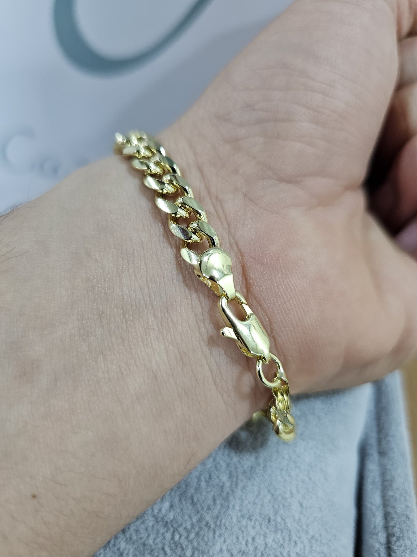 Pulsera Cubana Oro Laminado