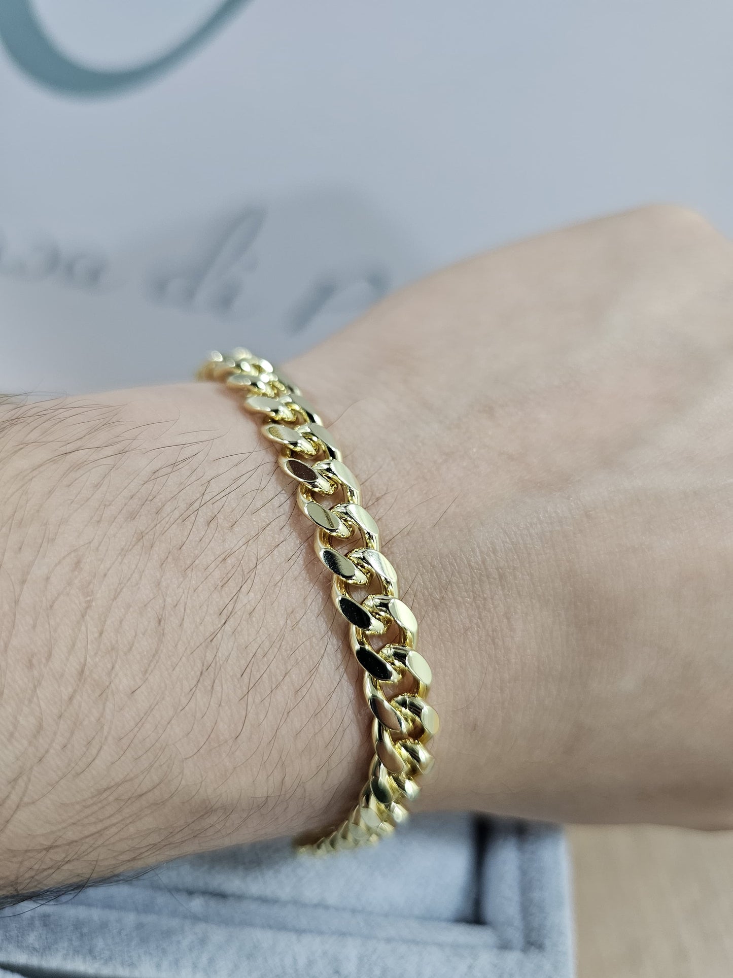 Pulsera Cubana Oro Laminado