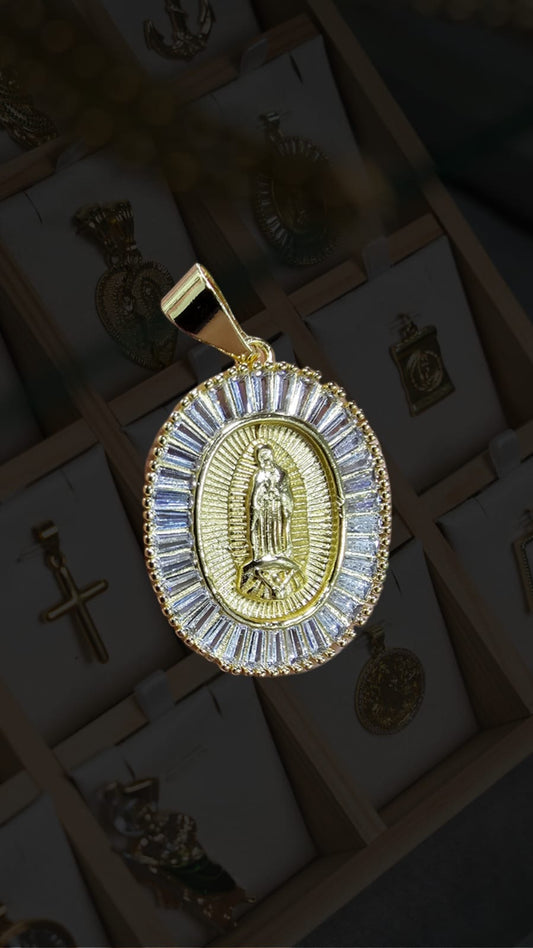 Dije Virgen Oro Laminado 3.5 cm